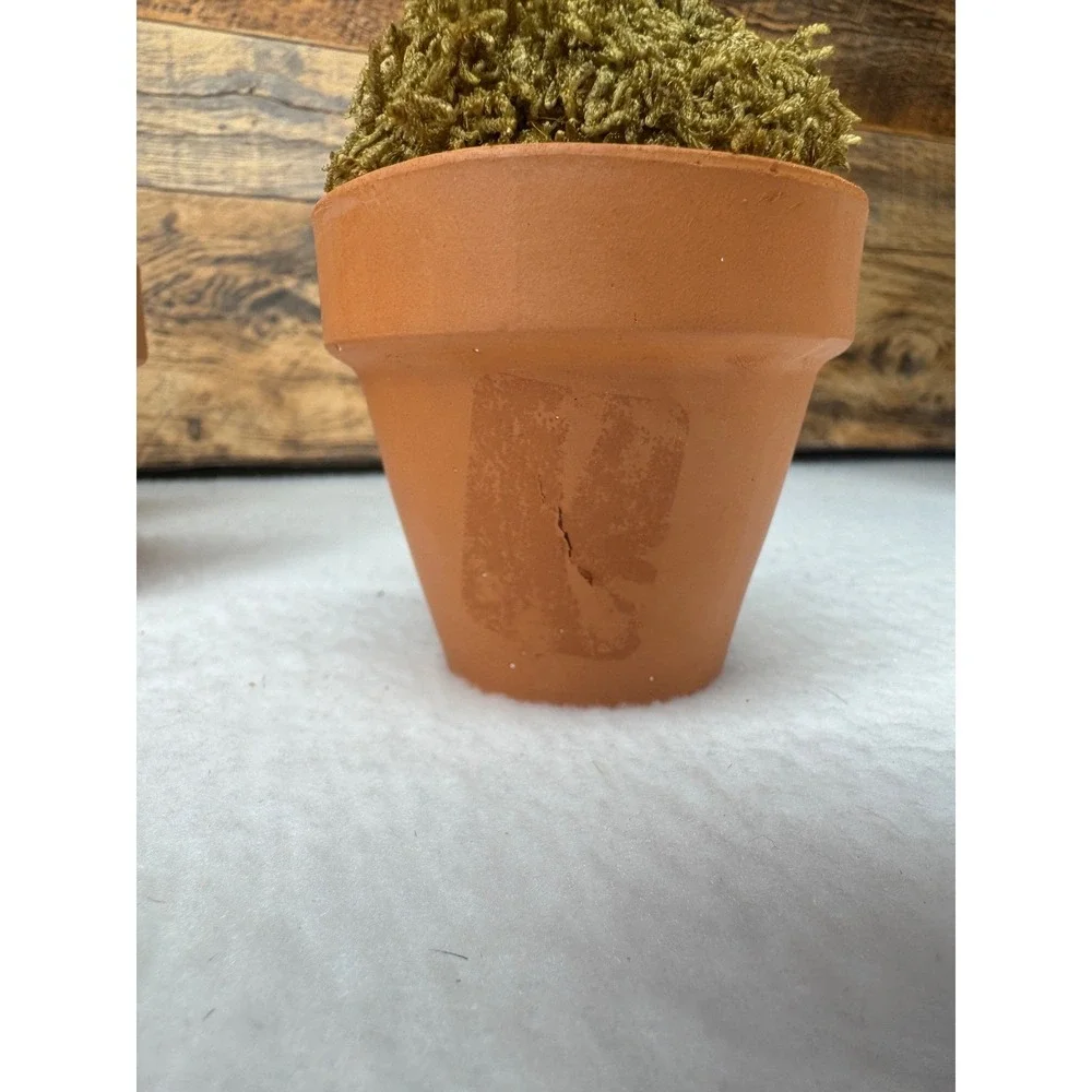 Williams‎ Sonoma Moss Topiary Flower Pot Place Card Holders Set of 7 Terracotta